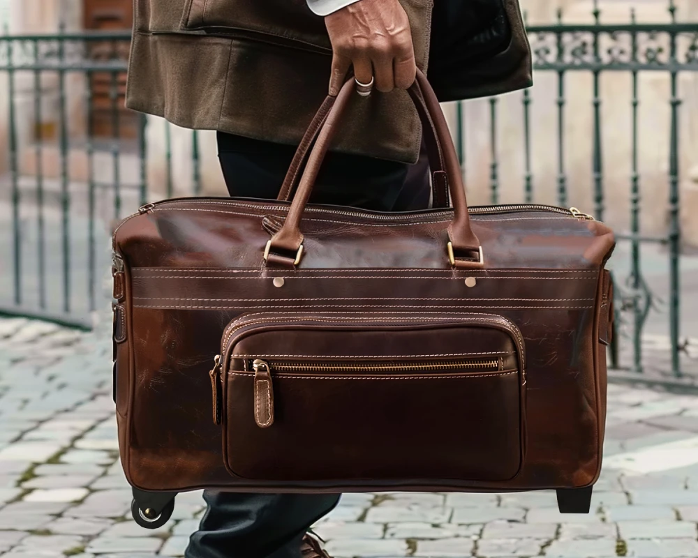 leather carry-on bag